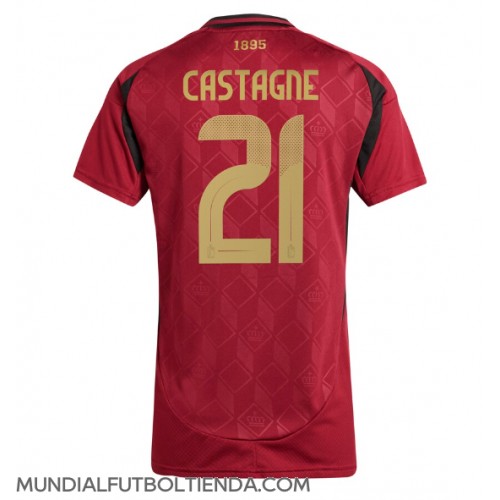 Camiseta Bélgica Timothy Castagne #21 Primera Equipación Replica Eurocopa 2024 para mujer mangas cortas